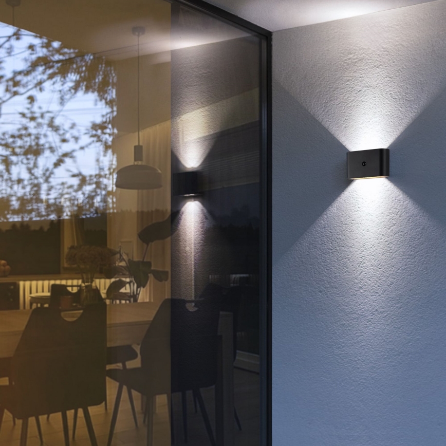 Brilliant - Applique murale extérieure rechargeable avec détecteur XINO LED/3W/5V IP44 noir