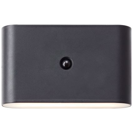 Brilliant - Applique murale extérieure rechargeable avec détecteur XINO LED/3W/5V IP44 noir