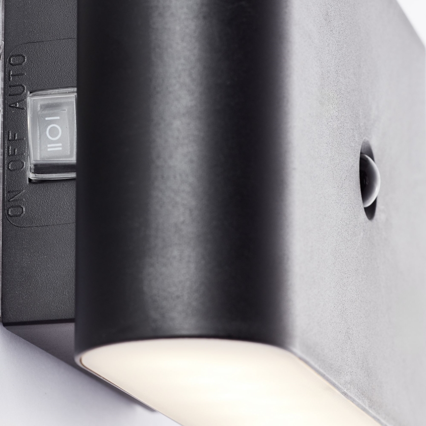 Brilliant - Applique murale extérieure rechargeable avec détecteur XINO LED/3W/5V IP44 noir