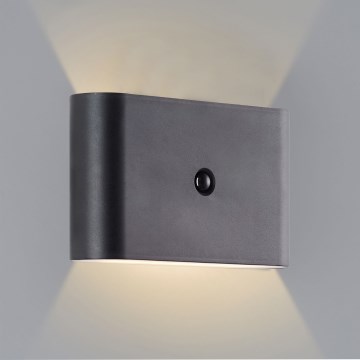 Brilliant - Applique murale extérieure rechargeable avec détecteur XINO LED/3W/5V IP44 noir