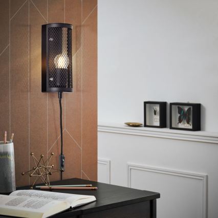 Brilliant - Applique murale MAZE 1xE27/40W/230V noir