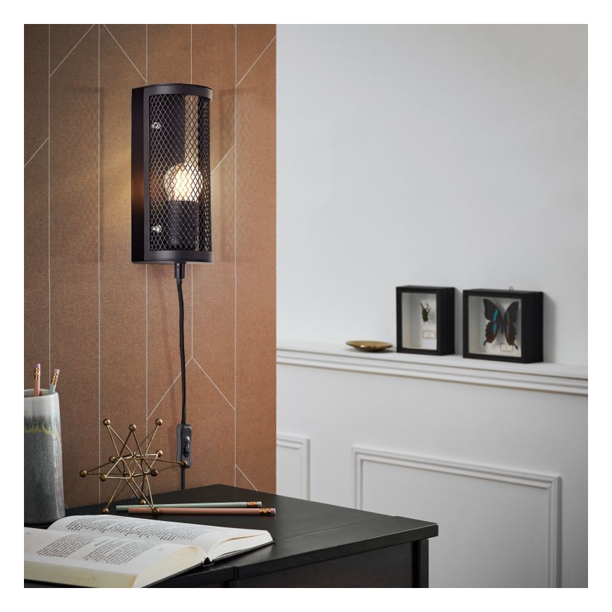 Brilliant - Applique murale MAZE 1xE27/40W/230V noir