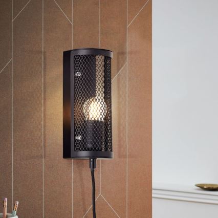 Brilliant - Applique murale MAZE 1xE27/40W/230V noir