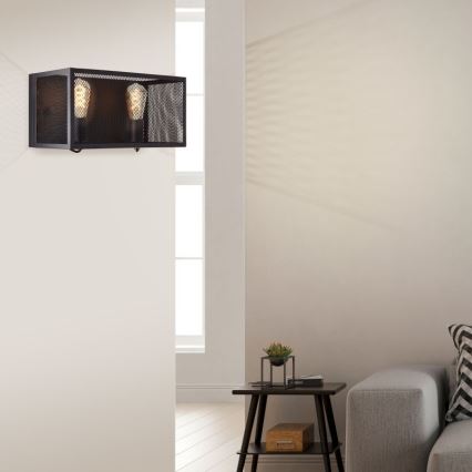 Brilliant - Applique murale MAZE 2xE27/40W/230V noir