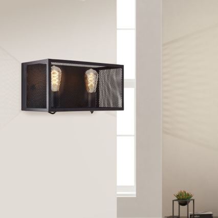 Brilliant - Applique murale MAZE 2xE27/40W/230V noir