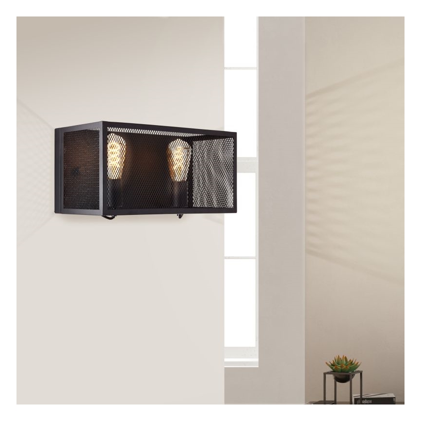 Brilliant - Applique murale MAZE 2xE27/40W/230V noir