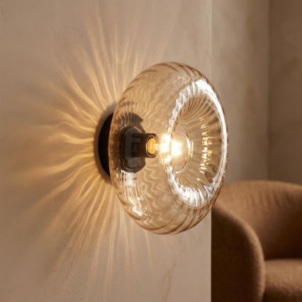 Brilliant - Applique murale NEVIL 1xE27/20W/230V noir/beige fumé