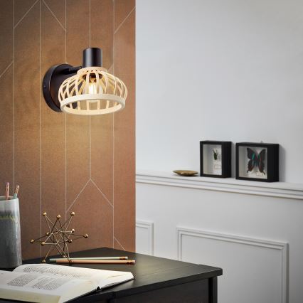 Brilliant - Applique murale NORAH 1xE14/28W/230V bambou