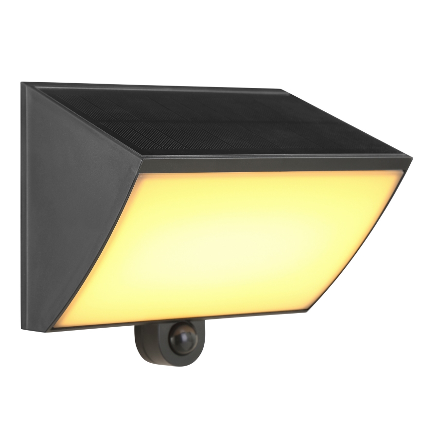 Brilliant - Applique murale solaire LED avec capteur SIERRA LED/6W/3,7V 2700/4000/6500K 2000 mAh IP54 noir