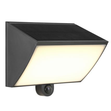 Brilliant - Applique murale solaire LED avec capteur SIERRA LED/6W/3,7V 2700/4000/6500K 2000 mAh IP54 noir