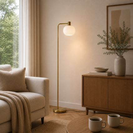 Brilliant - Lampadaire FANNY 1xE27/20W/230V, laiton