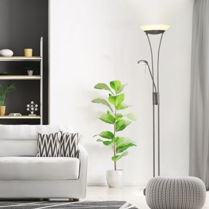 Brilliant - Lampadaire LED dimmable FINN 2xLED/13W/230V chrome mat