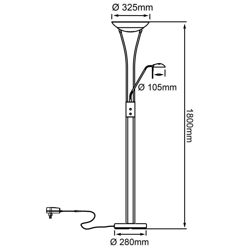 Brilliant - Lampadaire LED dimmable FINN 2xLED/13W/230V chrome mat
