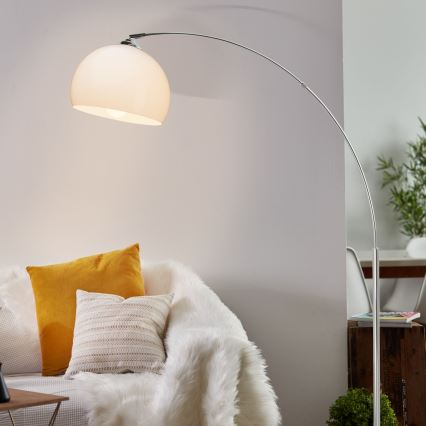 Brilliant - Lampadaire VESSA 1xE27/60W/230V chrome brillant/blanc