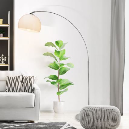 Brilliant - Lampadaire VESSA 1xE27/60W/230V chrome brillant/blanc