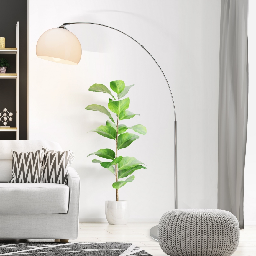 Brilliant - Lampadaire VESSA 1xE27/60W/230V chrome brillant/blanc