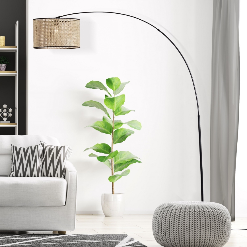 Brilliant - Lampadaire WILEY 1xE27/60W/230V noir/beige