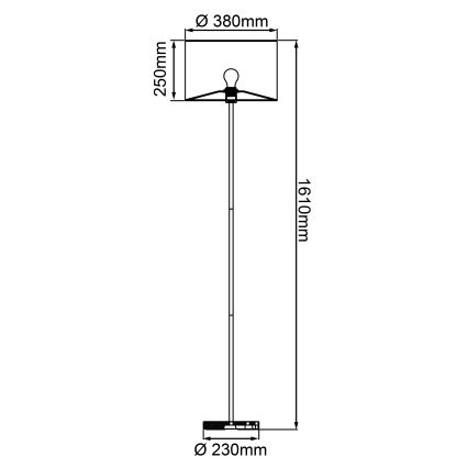 Brilliant - Lampadaire WIMEA 1xE27/52W/230V noir/beige