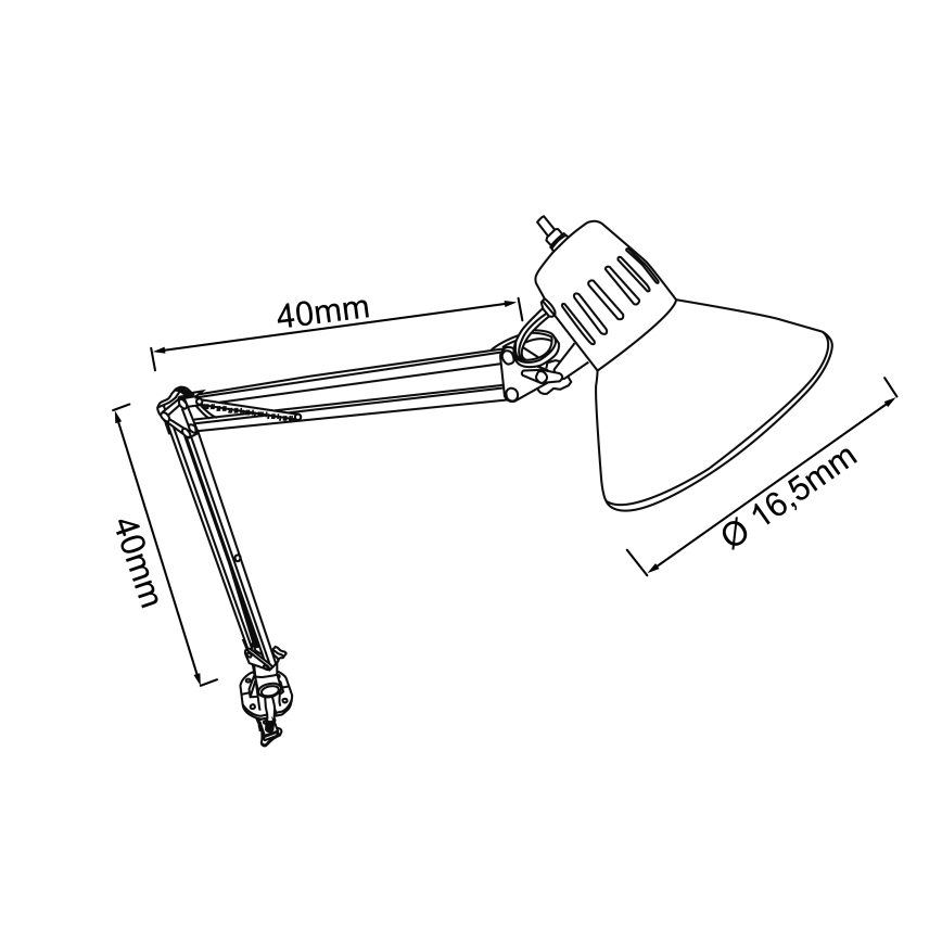 Brilliant - Lampe de table à pince HOBBY 1xE27/40W/230V blanche