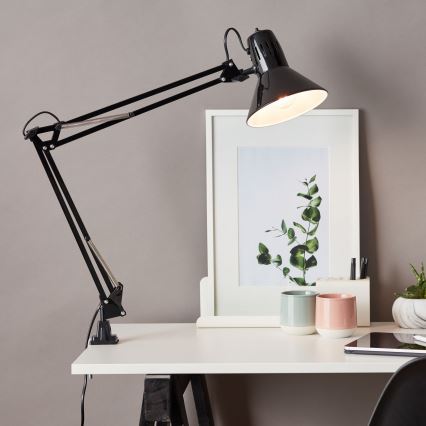 Brilliant - Lampe de table à pince HOBBY 1xE27/40W/230V noire