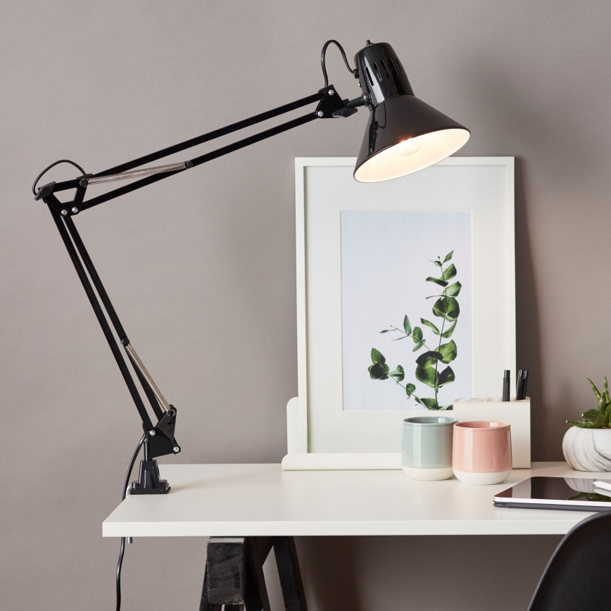 Brilliant - Lampe de table à pince HOBBY 1xE27/40W/230V noire