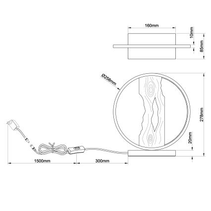 Brilliant - Lampe de table CHAUMONT LED/7,5W/230V pin - FSC certifié