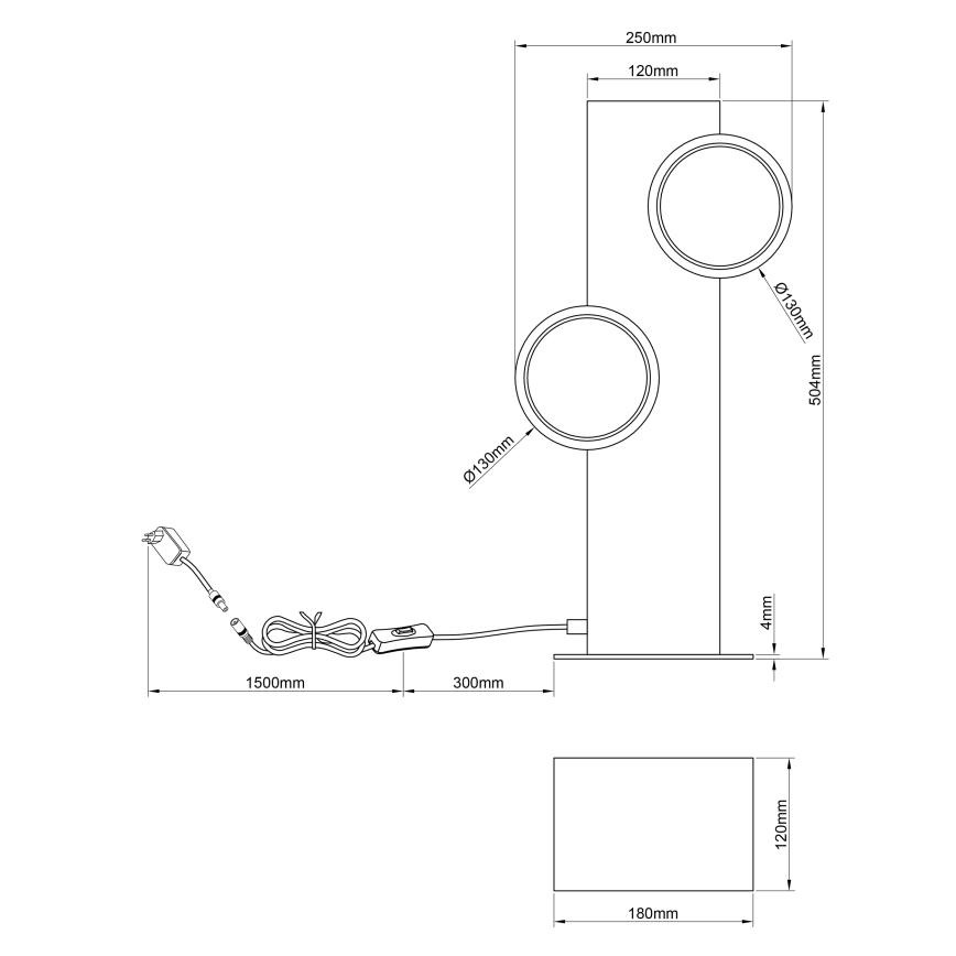 Brilliant - Lampe de table CHEESY LED/12W/230V pin - FSC certifié