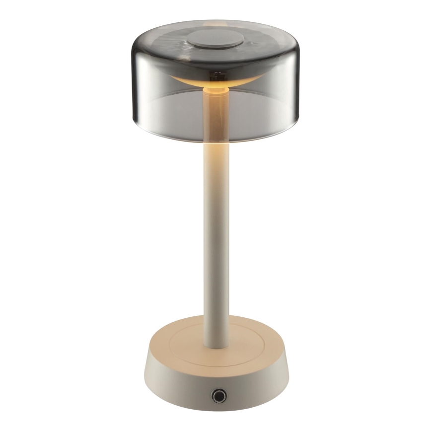 Brilliant - Lampe de table d'extérieur LED RAZOR, tactile et dimmable, rechargeable, 2,5W/5V, 2700K, 2600 mAh, IP44, gris