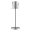Brilliant - Lampe de table d'extérieur LED tactile, rechargeable et dimmable ELORA LED/2,5W/5V 2700K 2600 mAh IP44 argentée