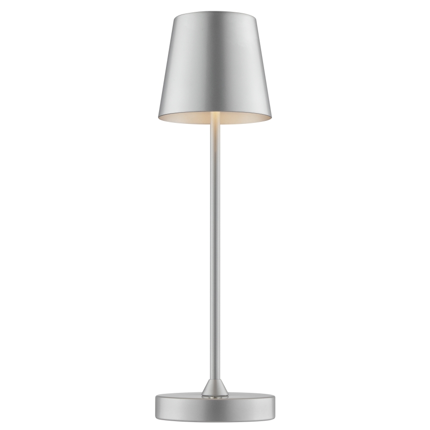 Brilliant - Lampe de table d'extérieur LED tactile, rechargeable et dimmable ELORA LED/2,5W/5V 2700K 2600 mAh IP44 argentée