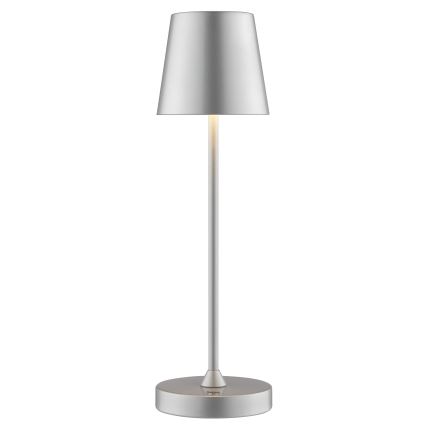 Brilliant - Lampe de table d'extérieur LED tactile, rechargeable et dimmable ELORA LED/2,5W/5V 2700K 2600 mAh IP44 argentée