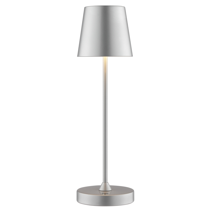 Brilliant - Lampe de table d'extérieur LED tactile, rechargeable et dimmable ELORA LED/2,5W/5V 2700K 2600 mAh IP44 argentée