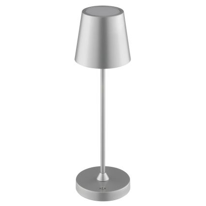 Brilliant - Lampe de table d'extérieur LED tactile, rechargeable et dimmable ELORA LED/2,5W/5V 2700K 2600 mAh IP44 argentée