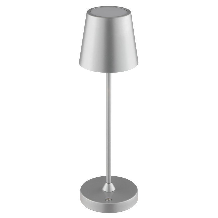 Brilliant - Lampe de table d'extérieur LED tactile, rechargeable et dimmable ELORA LED/2,5W/5V 2700K 2600 mAh IP44 argentée