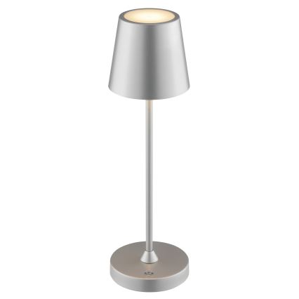 Brilliant - Lampe de table d'extérieur LED tactile, rechargeable et dimmable ELORA LED/2,5W/5V 2700K 2600 mAh IP44 argentée