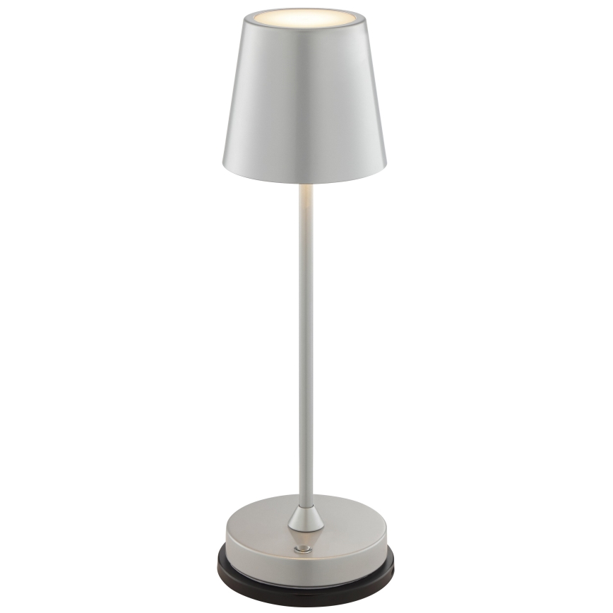 Brilliant - Lampe de table d'extérieur LED tactile, rechargeable et dimmable ELORA LED/2,5W/5V 2700K 2600 mAh IP44 argentée