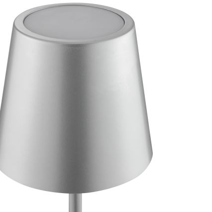 Brilliant - Lampe de table d'extérieur LED tactile, rechargeable et dimmable ELORA LED/2,5W/5V 2700K 2600 mAh IP44 argentée