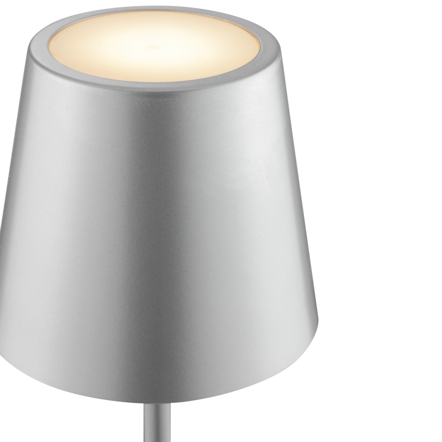 Brilliant - Lampe de table d'extérieur LED tactile, rechargeable et dimmable ELORA LED/2,5W/5V 2700K 2600 mAh IP44 argentée