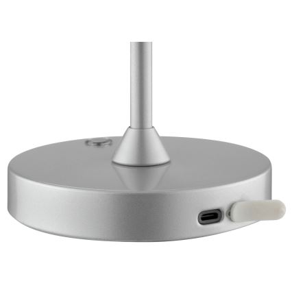 Brilliant - Lampe de table d'extérieur LED tactile, rechargeable et dimmable ELORA LED/2,5W/5V 2700K 2600 mAh IP44 argentée