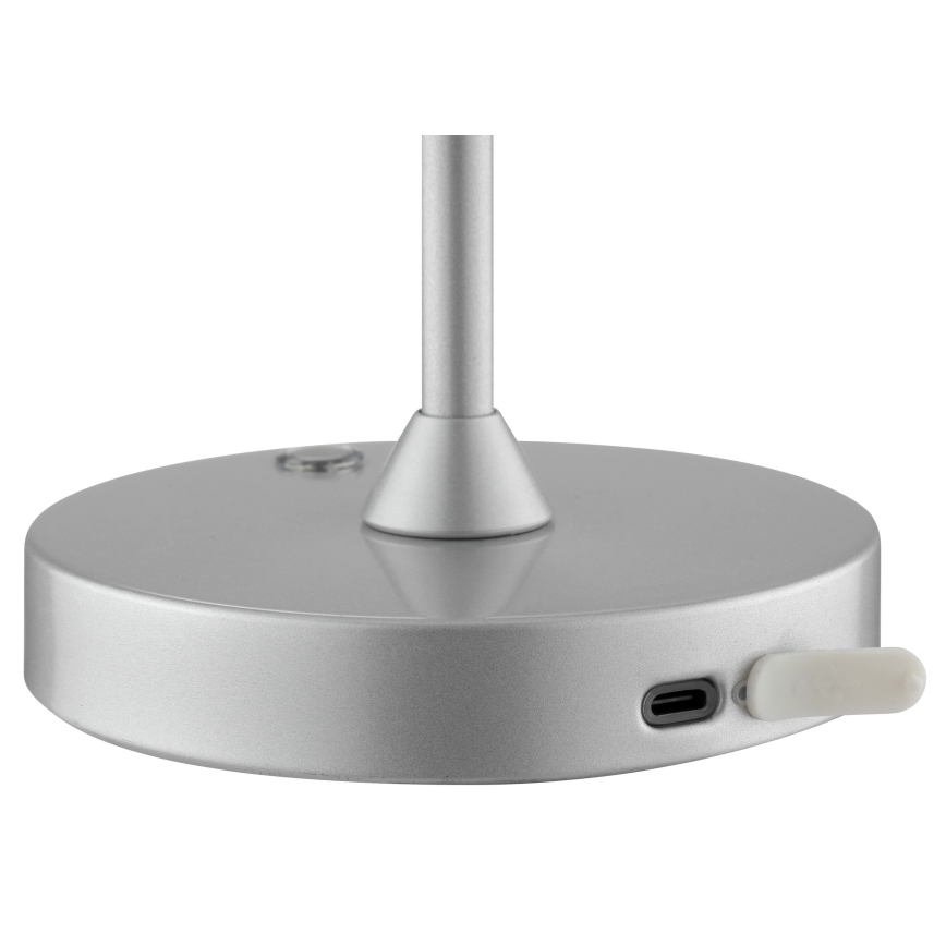 Brilliant - Lampe de table d'extérieur LED tactile, rechargeable et dimmable ELORA LED/2,5W/5V 2700K 2600 mAh IP44 argentée
