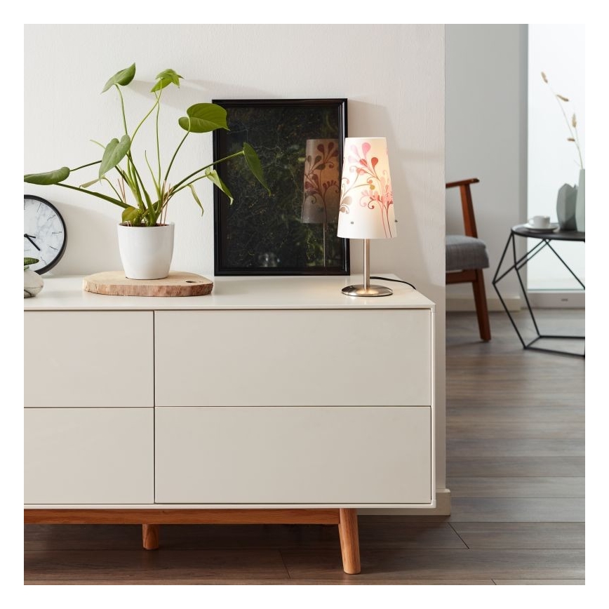 Brilliant - Lampe de table ISI 1xE14/40W/230V blanc/rose/chrome brillant