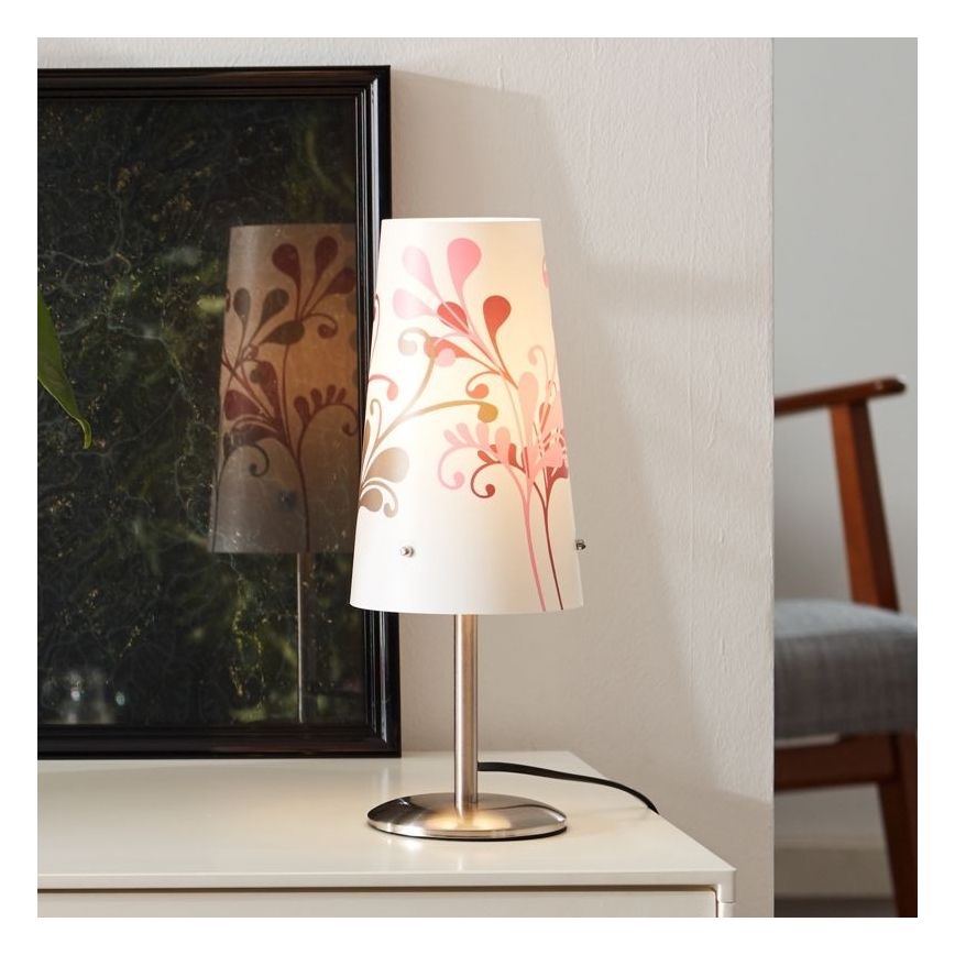Brilliant - Lampe de table ISI 1xE14/40W/230V blanc/rose/chrome brillant