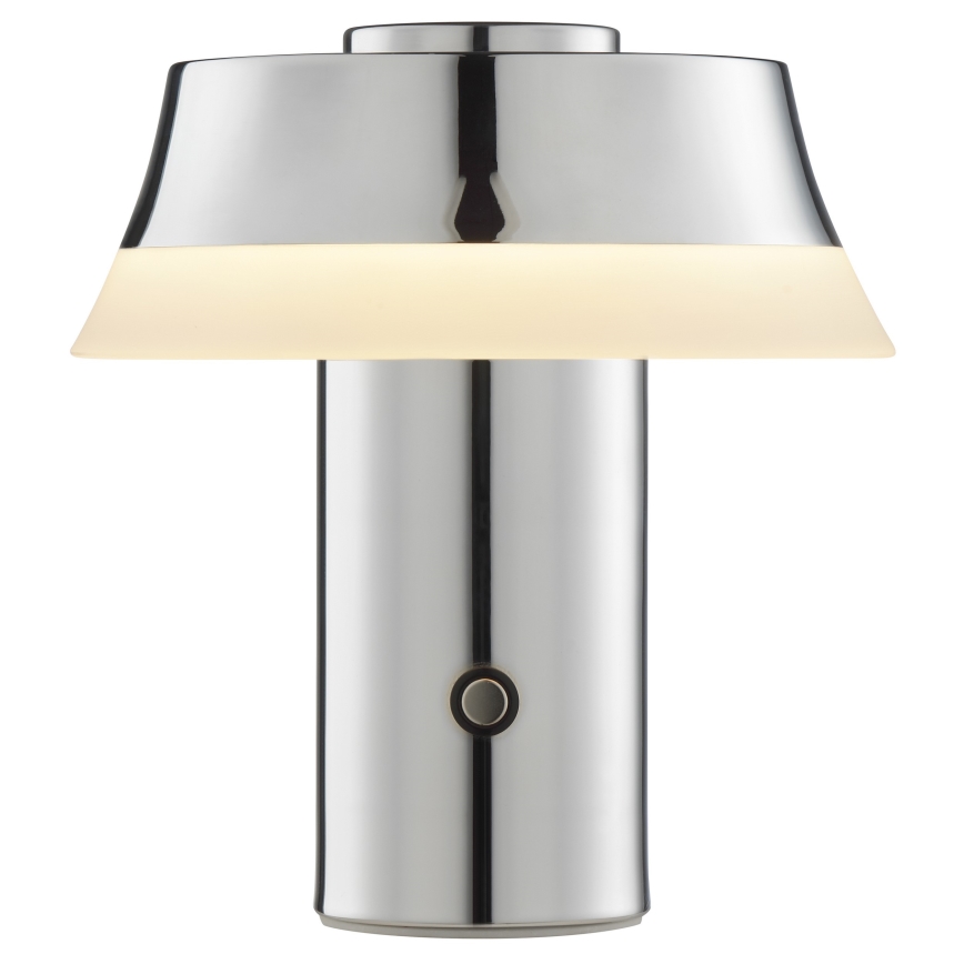 Brilliant - Lampe de table LED tactile, dimmable et rechargeable KINICH LED/2,5W/5V 2700K 2600 mAh chrome brillant