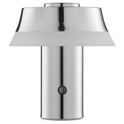 Brilliant - Lampe de table LED tactile, dimmable et rechargeable KINICH LED/2,5W/5V 2700K 2600 mAh chrome brillant