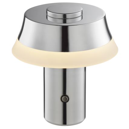Brilliant - Lampe de table LED tactile, dimmable et rechargeable KINICH LED/2,5W/5V 2700K 2600 mAh chrome brillant