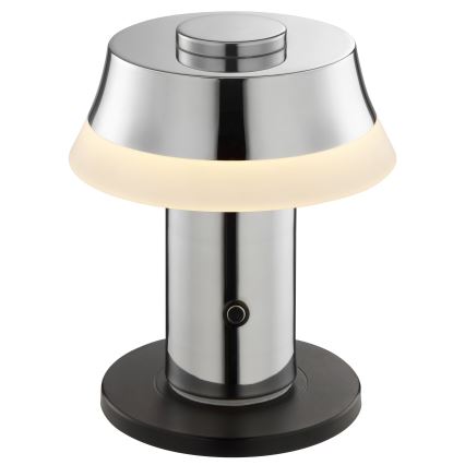 Brilliant - Lampe de table LED tactile, dimmable et rechargeable KINICH LED/2,5W/5V 2700K 2600 mAh chrome brillant