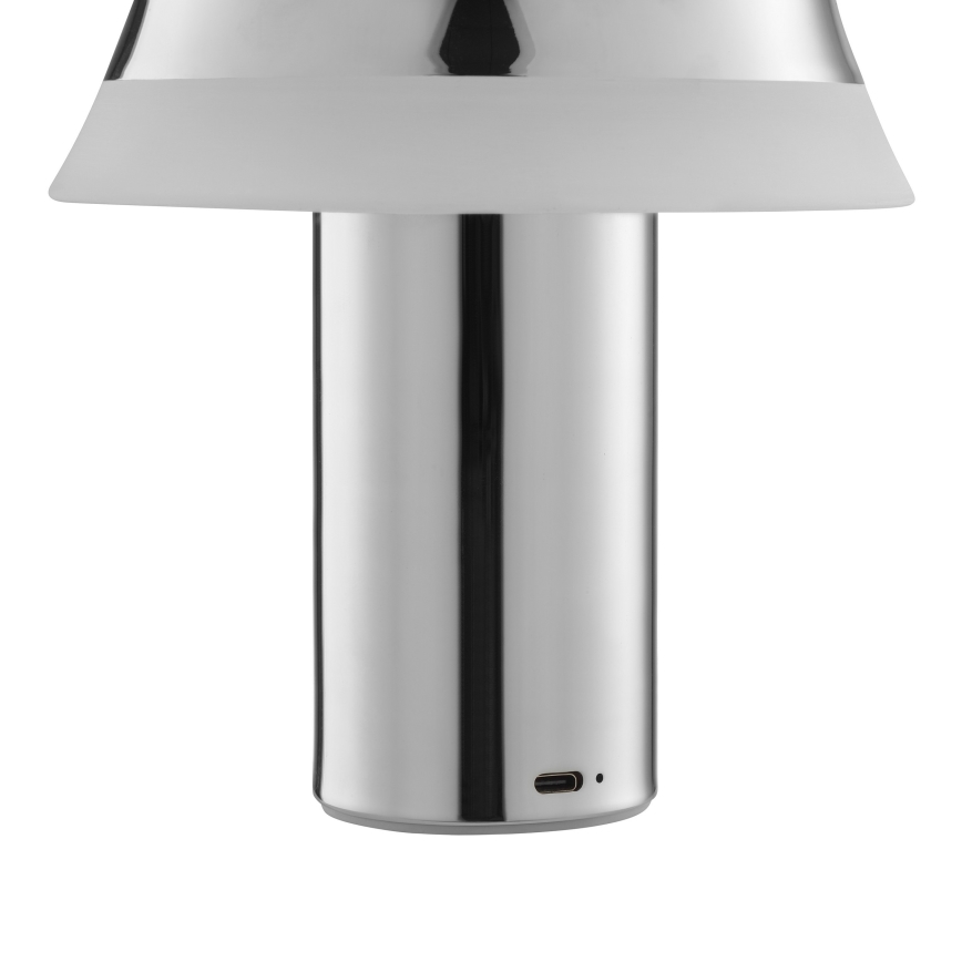 Brilliant - Lampe de table LED tactile, dimmable et rechargeable KINICH LED/2,5W/5V 2700K 2600 mAh chrome brillant