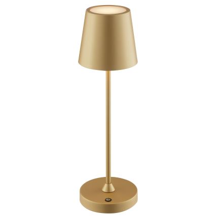 Brilliant - Lampe de table d'extérieur LED tactile dimmable et rechargeable ELORA LED/2,5W/5V 2700K 2600 mAh IP44 dorée