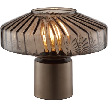 Brilliant - Lampe de table LYN 1xE27/20W/230V brun / brun fumé