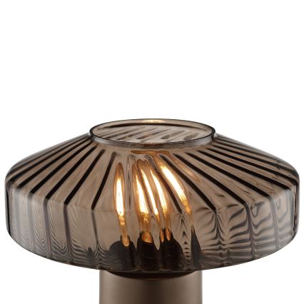 Brilliant - Lampe de table LYN 1xE27/20W/230V brun / brun fumé